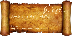 Jovián Árpád névjegykártya